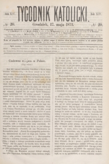 Tygodnik Katolicki. R.14, № 20 (17 maja 1873)