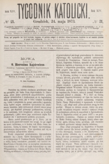 Tygodnik Katolicki. R.14, № 21 (24 maja 1873)