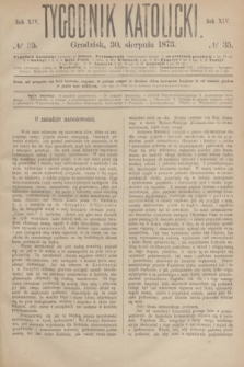 Tygodnik Katolicki. R.14, № 35 (30 sierpnia 1873)