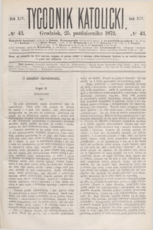 Tygodnik Katolicki. R.14, № 43 (25 października 1873)