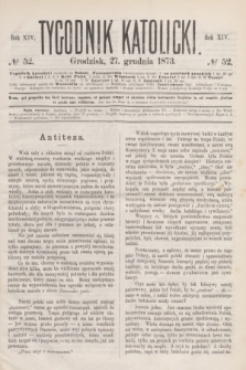 Tygodnik Katolicki. R.14, № 52 (27 grudnia 1873)