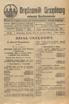 Orędownik Urzędowy Miasta Bydgoszczy. R.40, № 22 (23 czerwca 1923)