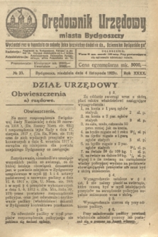 Orędownik Urzędowy Miasta Bydgoszczy. R.40, № 33 (4 listopada 1923)