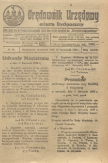 Orędownik Urzędowy Miasta Bydgoszczy. R.40, № 35 (18 listopada 1923)