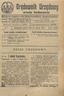 Orędownik Urzędowy Miasta Bydgoszczy. R.41, № 8 (28 lutego 1924)