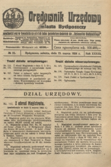 Orędownik Urzędowy Miasta Bydgoszczy. R.41, № 11 (15 marca 1924)
