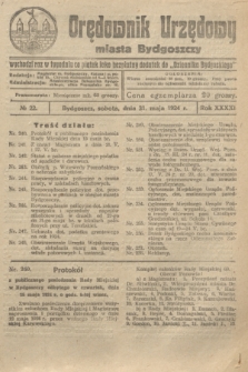 Orędownik Urzędowy Miasta Bydgoszczy. R.41, № 22 (31 maja 1924)