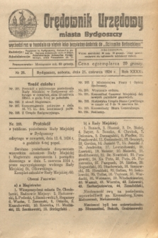 Orędownik Urzędowy Miasta Bydgoszczy. R.41, № 25 (21 czerwca 1924)