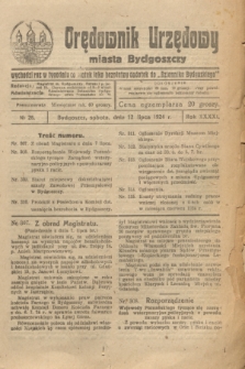 Orędownik Urzędowy Miasta Bydgoszczy. R.41, № 28 (12 lipca 1924)