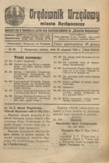 Orędownik Urzędowy Miasta Bydgoszczy. R.41, № 32 (23 sierpnia 1924)