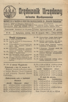 Orędownik Urzędowy Miasta Bydgoszczy. R.41, № 33 (30 sierpnia 1924)