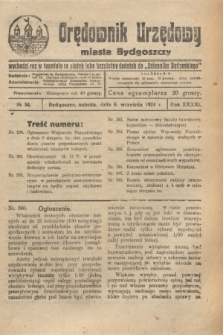 Orędownik Urzędowy Miasta Bydgoszczy. R.41, № 34 (6 września 1924)