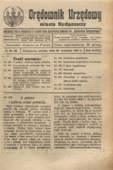 Orędownik Urzędowy Miasta Bydgoszczy. R.41, № 35/36 (20 września 1924)