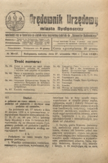 Orędownik Urzędowy Miasta Bydgoszczy. R.41, № 36/37 (27 września 1924)