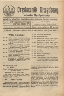 Orędownik Urzędowy Miasta Bydgoszczy. R.41, № 38/39 (11 października 1924)