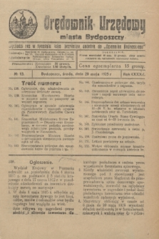 Orędownik Urzędowy Miasta Bydgoszczy. R.42, № 13 (20 maja 1925)