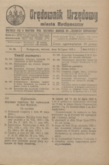Orędownik Urzędowy Miasta Bydgoszczy. R.42, № 16 (14 lipca 1925)