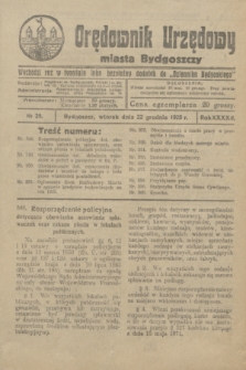 Orędownik Urzędowy Miasta Bydgoszczy. R.42, № 29 (22 grudnia 1925)
