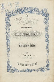 Alexandre Valse : pour le piano