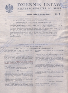 Dziennik Ustaw Rzeczypospolitej Polskiej. 1940, nr 3