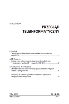 Przegląd Teleinformatyczny = Teleinformatics Review. T. 5, 2017, nr 1/2