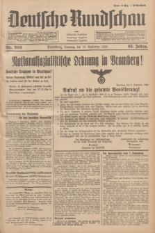 Deutsche Rundschau : früher Ostdeutsche Rundschau, Bromberger Tageblatt, Pommereller Tageblatt. Jg.63, Nr. 203 (10 September 1939) + dod.