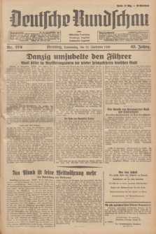 Deutsche Rundschau : früher Ostdeutsche Rundschau, Bromberger Tageblatt, Pommereller Tageblatt. Jg.63, Nr. 212 (21 September 1939) + dod.