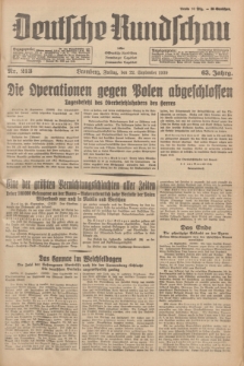 Deutsche Rundschau : früher Ostdeutsche Rundschau, Bromberger Tageblatt, Pommereller Tageblatt. Jg.63, Nr. 213 (22 September 1939) + dod.