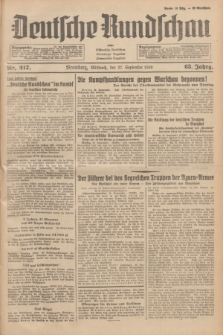 Deutsche Rundschau : früher Ostdeutsche Rundschau, Bromberger Tageblatt, Pommereller Tageblatt. Jg.63, Nr. 217 (27 September 1939) + dod.