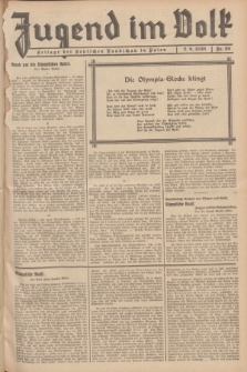 Jugend im Volk : Beilage der Deutschen Rundschau in Polen. 1936, Nr. 30 (2 August)