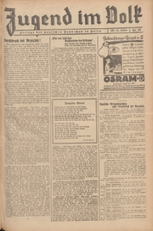 Jugend im Volk : Beilage der Deutschen Rundschau in Polen. 1936, Nr. 47 (29 November)