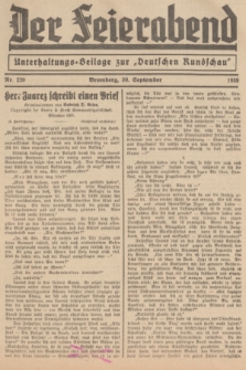 Der Feierabend : Unterhaltungs-Beilage zur „Deutschen Rundschau”. 1939, Nr. 220 (30 September)