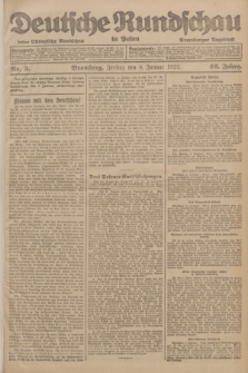 Deutsche Rundschau in Polen : früher Ostdeutsche Rundschau, Bromberger Tageblatt. Jg.46, Nr. 5 (6 Januar 1922) + dod.