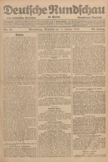 Deutsche Rundschau in Polen : früher Ostdeutsche Rundschau, Bromberger Tageblatt. Jg.46, Nr. 8 (11 Januar 1922) + dod.