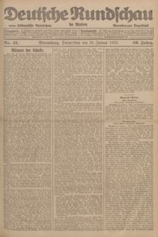 Deutsche Rundschau in Polen : früher Ostdeutsche Rundschau, Bromberger Tageblatt. Jg.46, Nr. 21 (26 Januar 1922) + dod.