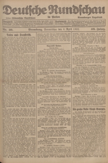 Deutsche Rundschau in Polen : früher Ostdeutsche Rundschau, Bromberger Tageblatt. Jg.46, Nr. 59 (6 April 1922) + dod.