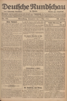 Deutsche Rundschau in Polen : früher Ostdeutsche Rundschau, Bromberger Tageblatt. Jg.46, Nr. 82 (6 Mai 1922) + dod.