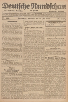 Deutsche Rundschau in Polen : früher Ostdeutsche Rundschau, Bromberger Tageblatt. Jg.46, Nr. 121 (24 Juni 1922) + dod.