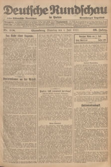 Deutsche Rundschau in Polen : früher Ostdeutsche Rundschau, Bromberger Tageblatt. Jg.46, Nr. 128 (4 Juli 1922) + dod.