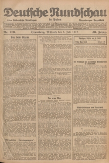 Deutsche Rundschau in Polen : früher Ostdeutsche Rundschau, Bromberger Tageblatt. Jg.46, Nr. 129 (5 Juli 1922) + dod.