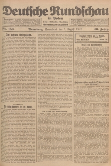 Deutsche Rundschau in Polen : früher Ostdeutsche Rundschau, Bromberger Tageblatt. Jg.46, Nr. 156 (5 August 1922) + dod.