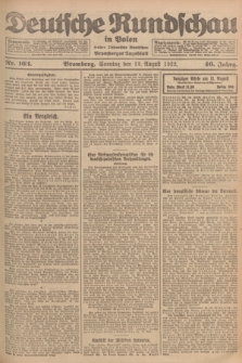 Deutsche Rundschau in Polen : früher Ostdeutsche Rundschau, Bromberger Tageblatt. Jg.46, Nr. 163 (13 August 1922) + dod.