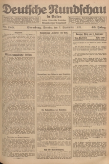 Deutsche Rundschau in Polen : früher Ostdeutsche Rundschau, Bromberger Tageblatt. Jg.46, Nr. 180 (3 September 1922) + dod.