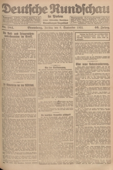 Deutsche Rundschau in Polen : früher Ostdeutsche Rundschau, Bromberger Tageblatt. Jg.46, Nr. 184 (8 September 1922) + dod.