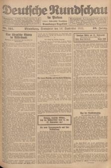 Deutsche Rundschau in Polen : früher Ostdeutsche Rundschau, Bromberger Tageblatt. Jg.46, Nr. 191 (16 September 1922) + dod.