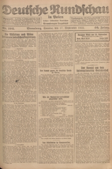 Deutsche Rundschau in Polen : früher Ostdeutsche Rundschau, Bromberger Tageblatt. Jg.46, Nr. 192 (17 September 1922) + dod.