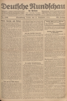 Deutsche Rundschau in Polen : früher Ostdeutsche Rundschau, Bromberger Tageblatt. Jg.46, Nr. 196 (22 September 1922) + dod.