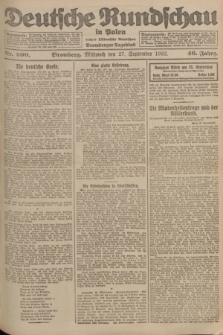 Deutsche Rundschau in Polen : früher Ostdeutsche Rundschau, Bromberger Tageblatt. Jg.46, Nr. 200 (27 September 1922) + dod.