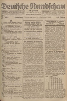 Deutsche Rundschau in Polen : früher Ostdeutsche Rundschau, Bromberger Tageblatt. Jg.46, Nr. 201 (28 September 1922) + dod.