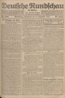 Deutsche Rundschau in Polen : früher Ostdeutsche Rundschau, Bromberger Tageblatt. Jg.46, Nr. 203 (30 September 1922) + dod.